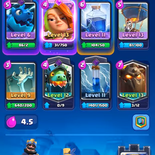 9K GEMS [] ARENA 20 [] TROPHY:7550 [] EMOTES:54 [] XP:40 [] CARDS:119 - Image 4