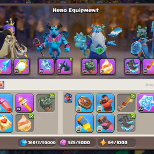 Th16 Almost Max [4500-War Star]-[Cyber Secnry] | Hero-95-95-70-45 | Equipment-15-Epic Almost Max | XP-241| Defence Wall  - Image 6