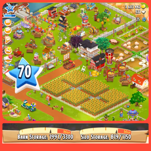 🌾Level 70 | Coin: 3.600.000 | Barn:3300 Silo:1150 | Instant Delivery | 📸Matches Pictures - Image 1
