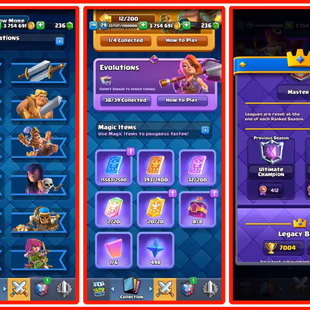 (RAREST) ALL 3 CRL 20 WIN EMOTES 79 XP KT 16 ALL CARDS ELITE ALL 38 EVOLUTIONS ESPORTS PROFILE 45 TOWER SKINS CHEAPEST  - Image 8