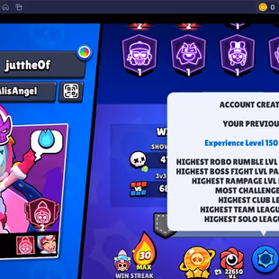 298 SKINS | 61.500 TROPHIES | 100 BRAWLERS | 22 HYPERCHARGE | 34 MAX | 26 PRESTIGE | 29 BUFFIES - Image 7