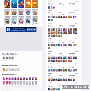 10K Trophies|KT 15|Level 63|15 Evolutions| 1 Hero Card|3 Max Cards|17 Elite Cards|Level 14 Cards 47x|76 Emotes - Image 1
