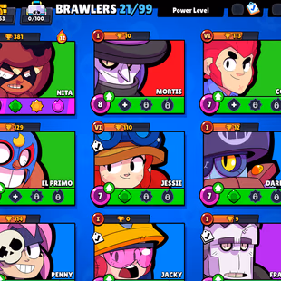 Brawl Stars 21|99(1 Maxed) brawlers -1663 trophies- 6 Skins- Star Shelly - Image 3