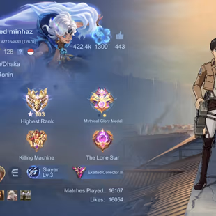 🔥RARE MLBB ACCOUNT🔥349 SKINS | EXALTED COLLECTOR III | MYTHIC GLORY 103 | LEGEND SKINS | AOT SKIN | 16K MATCHES - Image 8