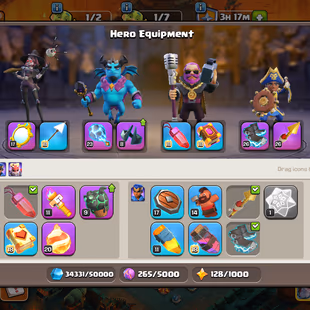 SPECIAL TH 16 🔥 - RENAME ✅ - 13 EPIC SKILLS - NEW SCENERY - 13 HERO SKINS - 1.2K WAR STARS - MAX BUILDER APPRENTICE - Image 7