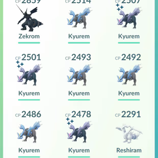 LEVEL 50 [] 3x SHINY LEGENDARY [] SHINY KYUREM TRADABLE [] 1.6M STARDUST [] ZEKROM RESHIRAM [] 28 LEGENDARY  - Image 7