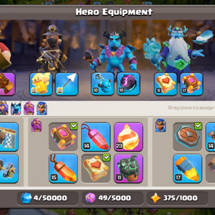 TH16 MAX HIGH XP246|HERO MAX 95-95-80-70-45|MEDALS 2111 |MAGIC ITEMS FULL|STRONG DEFENSE |CN500|EQUIPMENT EPIC|9 SKIN-FD - Image 6