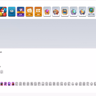 CR | 9809 Trophies | KT 14 | Level 50 | Arena 24 | All 121 Cards | 21 Legendary cards | 9 EVOS | 69 Emotes | 1x Heroes - Image 2