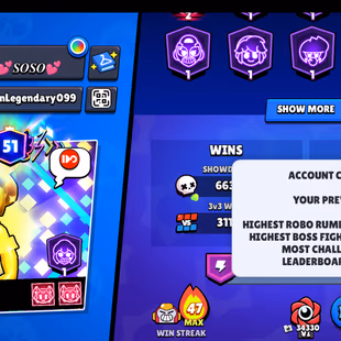77K Trophies🏆 | Legend 1 | 89 Brawler | 25 Maxed🌟 | 47 Hayper | 300 Skins | The More... - Image 4
