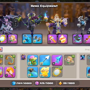 🔥[ 20584 GEMS]🔥TH 18 CLOSE TO MAX || BK 105 AQ 105 MP 95 GW 80 RC 55 DD 12 || BEST EPIC EQUIPMENT || NC FREE || BH MAX - Image 4