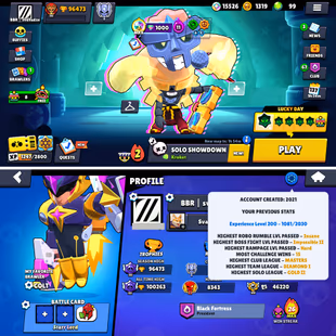 96K Trophies LVL200 | 98/98 Brawlers | 73 Max Brawlers - 63 Hypercharge | 338 Skins | 897 Pins | 385 Icons | 222 Sprays - Image 2