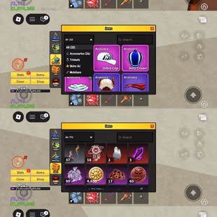 iOS/Android - Global - Level 2145 - Money 1074000 - Swords 17 - Guns 8 - Fruits 11 - Code981 - Image 1