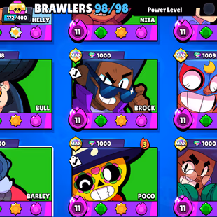 RARE 🎄 93.3K TROPHY 🎄 98!98-BRAWLER | ALL MAX BRAWLER | 84X HYPER | 440X SKINS | 2018 ACC | STAR SHELLY RARE SKIN - Image 4