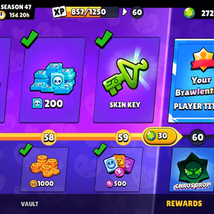 STAR SHELLY || 51K TROPHIES || 99 BRAWLERS || 45 MAX || 37 HYPERCHARGED || 18 BUFFIES || 308 SKINS || ACTIVE BRAWL PASS  - Image 8
