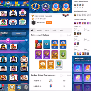 GT EMOTE💎OLD CRL 20 WIN EMOTE💎GLOBAL RANK 51-LVL 58-MAX DACK-KT 15-OLD CRL 2X BADGE-6255 GEMS-SUPER RARE ACCOUNT - Image 2