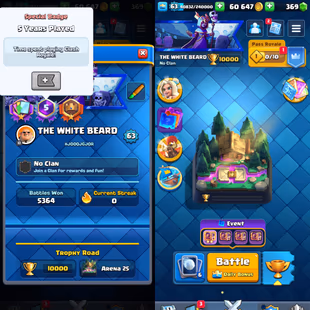🔥98 Card Lv15-Lv14🔥17 Evo! 10000 Trophy! Level 63! KT Level 15! 126 Old Emote! 132 Badges! - Image 1