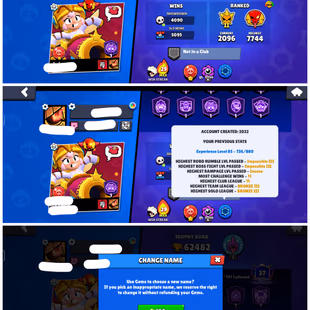  101/101 BR | 200 GEMS | 62.4K TROPHY | 39 MAX [ 29 HYPERCHARGED ] | 285 RARE SKINS | 37 MAX RANK BRAWLERS  - Image 8