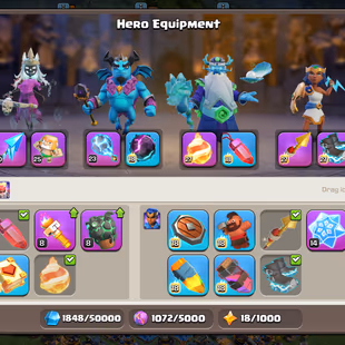 🔥TH 18 ALMOST MAX🔥XP 268-MEDALS 2200-ALL HERO MAX- 5 EPIC EQUIPMENT MAX AF 25-WALLS DEFENSE MAX-BEST DEAL - Image 7