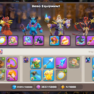 LEGEND LEAGUE 🎄 TH18 CLOSE MAX 🎄 11X EPIC EQUIPMENT MAX | LEAGUE QUEEN | HERO-105-105-92-80-55 | RANK | 249-XP | NC-YS - Image 8