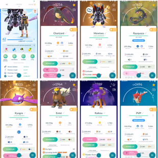 P 2.102 Level 62 Mewtwo Armor Charizard Rayquaza Kyogre Entei Raikou Gryarados  13 Shiny And Legendary 284 Shiny 277 Leg - Image 1