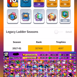  CR plus BS STACKED ACCOUNT | RARE STAR SHELLY |  KT14 | 26 MAX | 5 EVO | 56K BRAWL STARS | 69 HYPERCHARGED | 343 SKINS - Image 6