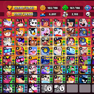 9 TITLES | 289 SKINS | 53.600 TROPHY | 97 BRAWLERS | 27 HYPERCHARGED | 29 MAXED BRAWLERS | 6 BUFFIES - Image 4