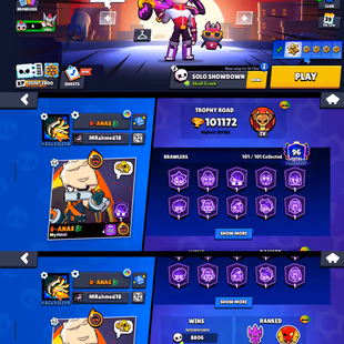 Trophy 101K💎All 101x Brawler Max💎Running Mythic 1 Rank [] Prestige 96 [] Total Skins 558x [] Icones 622x [] Best-Deal - Image 3