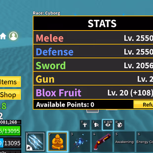 Lvl 2392 Blox Fruits Acc | PERM KITSUNE & BUDDHA | Cyborg V4 | Dark Blade, Fox Lamp, Shark Anchor | Electric Claw - Image 1