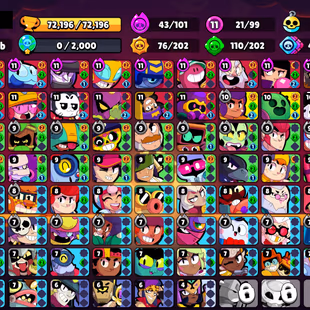 241 SKINS | 72.200 TROPHIES | 99 BRAWLERS | 13 HYPERCHARGE | 21 MAX | 35 PRESTIGE | 4 BUFFIES - Image 3