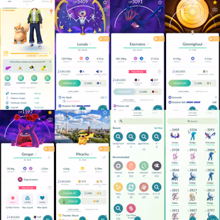 Level 58 | Shiny Background Gimmighoul | 95 Shiny | 112 Legendary | Zygarde | Lunala | Eternatus | 1.8M Stardust   - Image 1