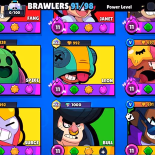 45 MAXED BRAWLERS | 63K+ TROPHIES | 91 BRAWLERS UNLOCKED | 25 HYPERCHARGED BRAWLERS 220+ PREMIUM SKINS | SAFEST  - Image 5