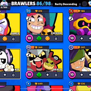 46k Trophies, 86 Brawlers, 12 Legendary Brawlers, 11 Strength Brawlers, 1700 Coins, 127 Skins, read the description - Image 5