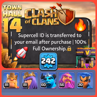 💥TH14 Almost Maxed | LV 242 |⚡ Transferred to the buyer's email | King81 Queen81 Minion60 Warden56 Champ30 - Image 2