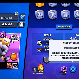 25k Trophies / 60 Brawlers / 5 Legendary Brawlers / 2 11 Strength /  185 Gems / 120 Skins / read the description - Image 3