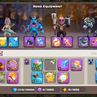 Xp-231 || Th18 || High Quality Epic Equipment || Heroes 80-80-59-58-41 || 6 Builders || High Defense  - Image 5