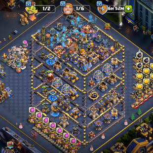 RARE💠SUPER PREMIUM TH 18 MAX💠12 EPIC MAX!XP 260!HEROS:105-105-95-80-55!NC 1K!MAX WALLS!MAX DEFANCE! GREAT TROOPS - Image 2