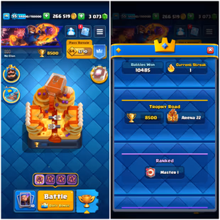🚀RARE GOBLIN KISS EMOTE🚀PREMIUM 8500 TROPHY | 65 MAX CARDS | 8 EVO CARDS | 5 ELITE CARDS | ARENA 22 | 55 LEVEL |50 EMO - Image 1