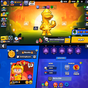 Trophy 60K [Legendary Rank Hit] [] Brawler Max 53x [] 100x Brawler Unlock [] Hyper 36x [] Total Collection-303x-Skins   - Image 1