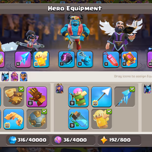 TH 15  LEVEL 180  7 EPIC EQUIPMENTS  Heros  Levels 67/81/57/52/30  Max Builder Base  1260 Gems  Full Access Account - Image 7