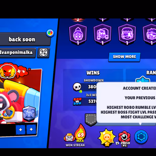 390 SKINS | 77.500 TROPHIES | 100 BRAWLERS | 45 HYPERCHARGE | 61 MAX | 48 PRESTIGE | 14 BUFFIES - Image 7
