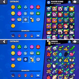 30K Trophies LVL97 | 80/101 Brawlers | 21 Max Brawlers - 10 Hypercharges | 175 Skins | 393 Pins | 266 Icons | 118 Sprays - Image 8