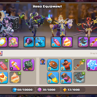 TH 18 FULLY MAX-NOTHING LEFT-XP 269-[ 9 EPIC EQUIPMENT MAX-ALL HERO MAX-SOUND OF CLASH SCENERY-NC YES-WAR STARS 4353-BST - Image 8