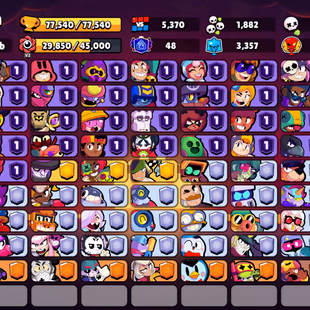 390 SKINS | 77.500 TROPHIES | 100 BRAWLERS | 45 HYPERCHARGE | 61 MAX | 48 PRESTIGE | 14 BUFFIES - Image 4
