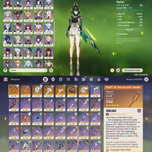All Platform - EU - AR58 - 71 Character 24 5'Star - 7 Weapon 5'Star - Nefer - Mavuika - Arlecchino - Alhaitham - Furina  - Image 4