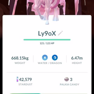 SHINY ORIGIN FORME PALKIA HAVE SPACIAL REND BACKGROUND PEARL GO TOUR KALOS || P T C  - Image 2