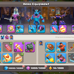 RARE🔥XP 246!TH 18  MAX🔥BOTH GUARDIAN MAX!7 EPIC MAX!HEROS:105-105-95-80-55!WALL MAX!DEFANCE MAX!VERY STRONG TROOPS! - Image 7