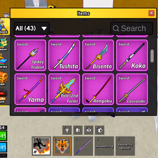 Blox Fruits Lv 2554 | 16 PERMS | PERM DRAGON, KITSUNE, TIGER, CONTROL |  DARK BLADE | CDK, Fox Lamp | Angel V4 - Image 3