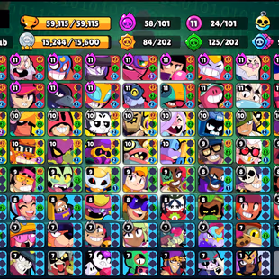 290 SKINS | 59.100 TROPHIES | 101 BRAWLERS | 19 HYPERCHARGE | 24 MAX | 25 PRESTIGE | 15 BUFFIES - Image 4