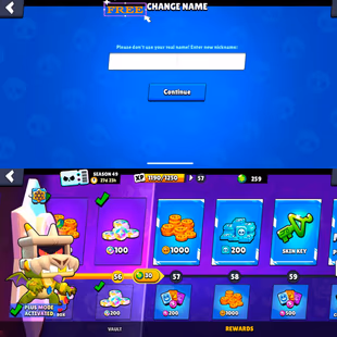  53000 TROPHIES | 45 HYPER N MAX | 2 PRO PASS PURCHASED | ACTIVE PLUS PASS | 101 BRAWLERS | 345 SKINS | INSTANT DELIVERY - Image 3