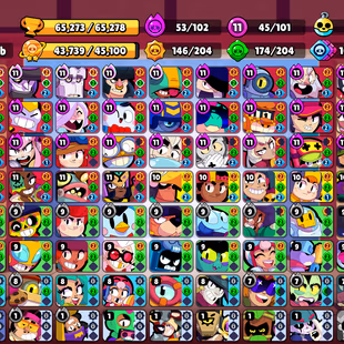 304 SKINS | 65.300 TROPHIES | 101 BRAWLERS | 37 HYPERCHARGE | 45 MAX | 39 PRESTIGE | 29 BUFFIES - Image 4